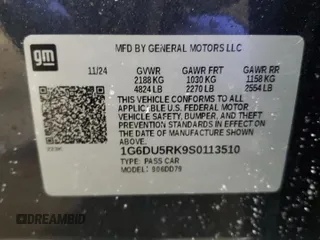2025 Cadillac CT5 Sport with VIN 1G6DU5RK9S0113510, listed as a Copart auction lot 41773495 with 1,019 mi miles and Salvage Title. Bid and sale history available at DreamBid. Image 12.