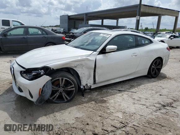 2023 BMW 4 Series 430i z VIN WBA53AP08PCL86794, wystawiony jako Copart lot #71081484 z przebiegiem 31 673 mil mil oraz Szkoda całkowita • Salvage title. Historia ofert i sprzedaży dostępna na DreamBid. Obrazek 1.