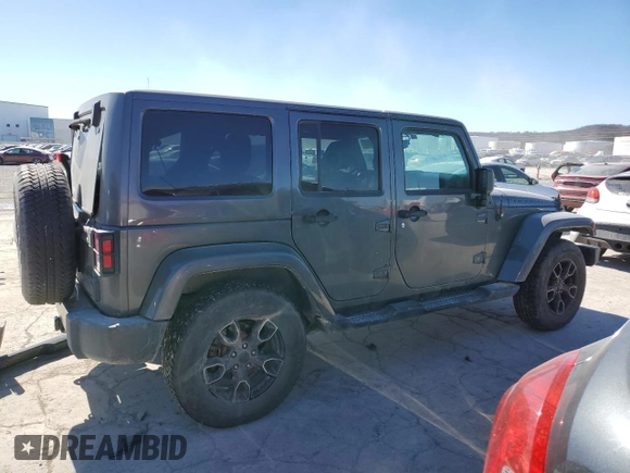 2017 Jeep Wrangler Unlimited Sahara with VIN 1C4BJWEGXHL687691, listed as a Copart auction lot 46696505 with 99,443 mi miles and Salvage Title. Bid and sale history available at carsss.com. Image 3.
