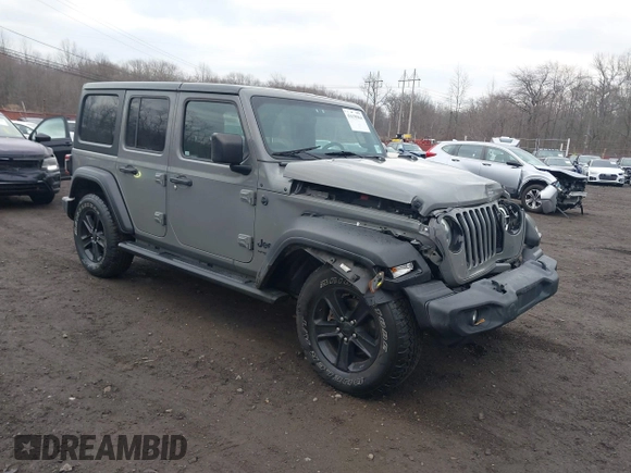 2021 Jeep Wrangler Unlimited Sport S with VIN 1C4HJXDG5MW614688, listed as a IAAI auction lot 41678964 with 89,309 mi miles. Bid and sale history available at carsss.com. Image 1.