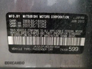 2013 Mitsubishi Lancer ES with VIN JA32U2FU6DU001654, listed as a Copart auction lot 42436575 with 96,132 mi miles and Salvage Title. Bid and sale history available at carsss.com. Image 12.