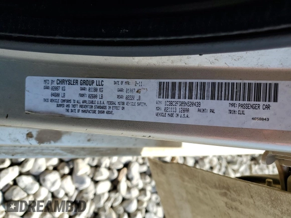 2011 Chrysler 200 Limited with VIN 1C3BC2FG8BN520439, listed as a Copart auction lot 52043575 with 127,250 mi miles and Salvage Title. Bid and sale history available at carsss.com. Image 15.