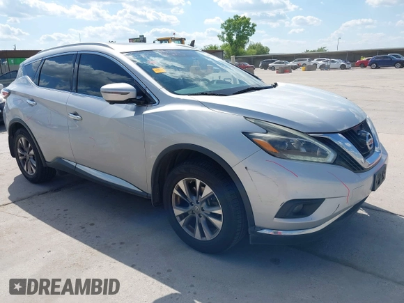 2018 Nissan Murano S z VIN 5N1AZ2MG6JN128417, wystawiony jako IAAI lot #42253823 z przebiegiem 128 946 mil mil oraz . Historia ofert i sprzedaży dostępna na DreamBid. Obrazek 1.