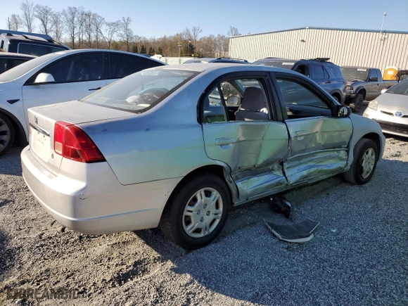 2002 Honda Civic LX with VIN 2HGES16502H572761, listed as a Copart auction lot 50168235 with 248,045 mi miles and Salvage Title. Bid and sale history available at carsss.com. Image 3.