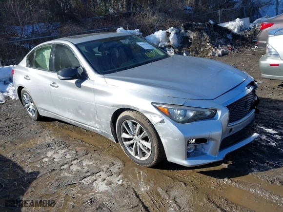 2017 Infiniti Q50 3.0t Premium with VIN JN1EV7AP3HM734280, listed as a IAAI auction lot 41607757 with 50,435 mi miles. Bid and sale history available at carsss.com. Image 1.