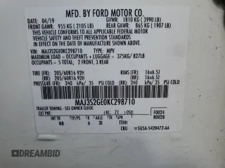2019 Ford EcoSport SE z VIN MAJ3S2GE0KC298710, wystawiony jako Copart lot #50590975 z przebiegiem 29 259 mil mil oraz Szkody całkowita. Historia ofert i sprzedaży dostępna na DreamBid. Obrazek 15.
