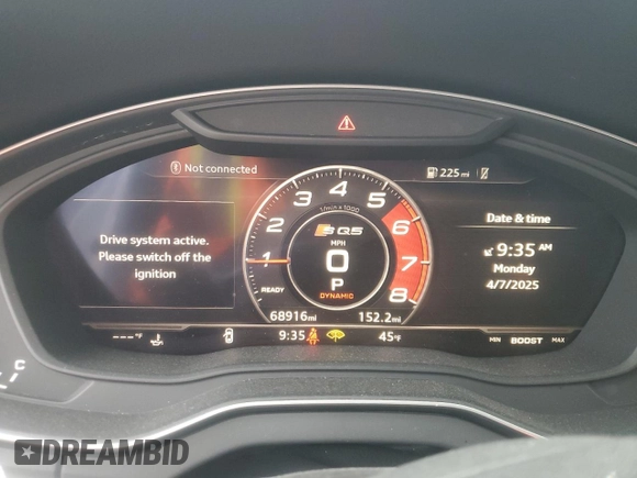 2018 Audi SQ5 Prestige with VIN WA1C4AFY3J2224433, listed as a Copart auction lot 50396395 with 68,916 mi miles and Salvage Title. Bid and sale history available at carsss.com. Image 9.