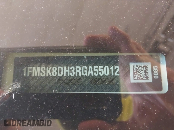 2024 Ford Explorer XLT с VIN 1FMSK8DH3RGA55012, выставлен на аукционе IAAI как лот 42318490 с пробегом 3 248 миль миль и . История ставок и продаж доступна на DreamBid. Изображение 9.