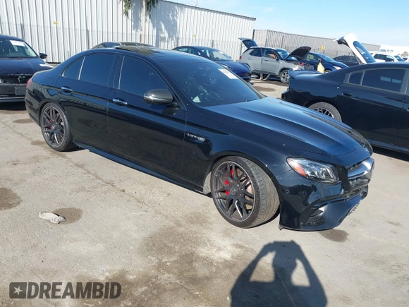 2020 Mercedes-Benz E-Class AMG E 63 S with VIN WDDZF8KB0LA750201, listed as a IAAI auction lot 41266357 with 55,876 mi miles. Bid and sale history available at carsss.com. Image 1.