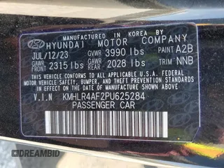 2023 Hyundai Elantra N Line z VIN KMHLR4AF2PU625284, wystawiony jako Copart lot #52018055 z przebiegiem 22 024 mil mil oraz Szkoda całkowita • Salvage title. Historia ofert i sprzedaży dostępna na DreamBid. Obrazek 13.