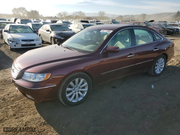 2009 Hyundai Azera GLS with VIN KMHFC46D29A349764, listed as a Copart auction lot 84111984 with 144,479 mi miles and Salvage Title. Bid and sale history available at carsss.com. Image 1.