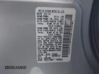 2014 Infiniti QX70 с VIN JN8CS1MWXEM413656, выставлен на аукционе IAAI как лот 42084546 с пробегом 102 913 миль миль и . История ставок и продаж доступна на DreamBid. Изображение 9.