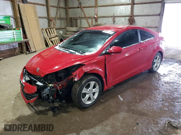 2013 Hyundai Elantra Coupe GS with VIN KMHDH6AE7DU018741, listed as a Copart auction lot 88464035 with 92,495 mi miles and Salvage Title. Bid and sale history available at carsss.com. Image 1.