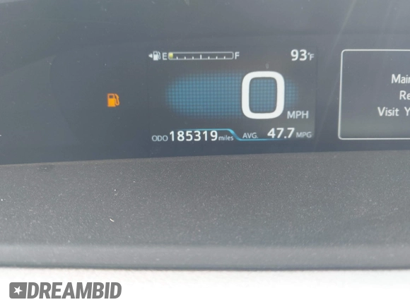 2016 Toyota Prius Two with VIN JTDKBRFUXG3503142, listed as a IAAI auction lot 42027700 with 185,319 mi miles. Bid and sale history available at carsss.com. Image 7.