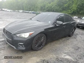 2021 Infiniti Q50 Luxe with VIN JN1EV7BP0MM707384, listed as a Copart auction lot 59946945 with 74,240 mi miles and Salvage title. Bid and sale history available at DreamBid. Image 1.