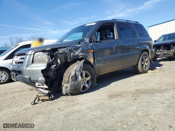 2007 Honda Pilot EX with VIN 5FNYF284X7B030171, listed as a Copart auction lot 43375145 with 200,169 mi miles and Salvage Title. Bid and sale history available at carsss.com. Image 1.
