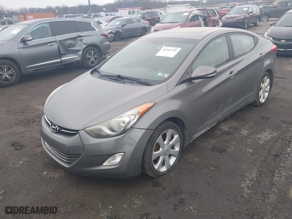 2012 Hyundai Elantra GLS with VIN 5NPDH4AE5CH150639, listed as a IAAI auction lot 41513741 with 143,402 mi miles. Bid and sale history available at carsss.com. Image 2.