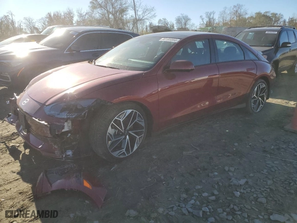 2023 Hyundai IONIQ 6 Limited with VIN KMHM54AA8PA022233, listed as a Copart auction lot 80185894 with 5958 miles and Salvage Title. Bid and sale history available at carsss.com. Image 1.