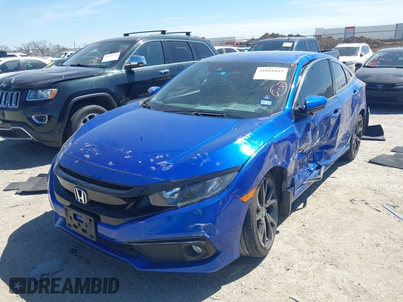 2021 Honda Civic Sedan Sport with VIN 19XFC2F85ME002091, listed as a IAAI auction lot 41810445 with 37,541 mi miles. Bid and sale history available at carsss.com. Image 2.