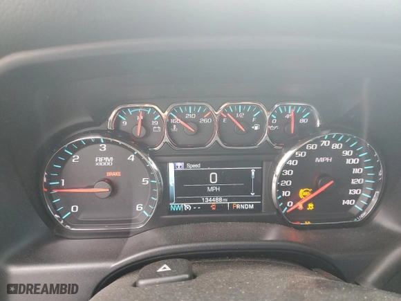 2016 Chevrolet Silverado 1500 LT with VIN 1GCVKREC7GZ322020, listed as a Copart auction lot 46494225 with 134,488 mi miles and Salvage Title. Bid and sale history available at carsss.com. Image 9.