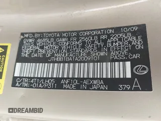 2010 Lexus HS 250h with VIN JTHBB1BA1A2009101, listed as a IAAI auction lot 42204254 with 317,679 mi miles and . Bid and sale history available at carsss.com. Image 9.