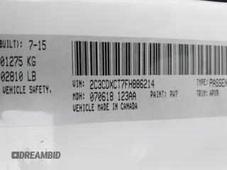 2015 Dodge Charger RT with VIN 2C3CDXCT7FH886214, listed as a IAAI auction lot 41748638 with 43,128 mi miles and . Bid and sale history available at DreamBid. Image 9.
