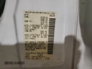 2020 Nissan NV SV z VIN 1N6AF0KYXLN807877, wystawiony jako Copart lot #49361165 z przebiegiem 152 849 mil mil oraz Szkoda całkowita • Salvage title. Historia ofert i sprzedaży dostępna na DreamBid. Obrazek 13.