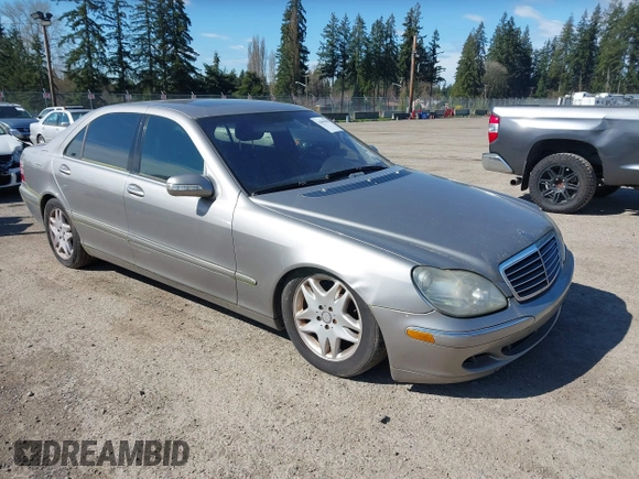 2003 Mercedes-Benz S-Class 4.3L with VIN WDBNG70J23A336796, listed as a IAAI auction lot 41896565 with 259,164 mi miles. Bid and sale history available at carsss.com. Image 1.