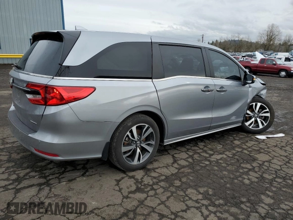 2023 Honda Odyssey Touring with VIN 5FNRL6H85PB063280, listed as a Copart auction lot 46309635 with 19,387 mi miles and Salvage Title. Bid and sale history available at DreamBid. Image 3.