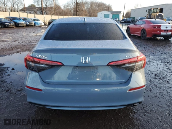 2024 Honda Civic Sedan Sport with VIN 2HGFE2F50RH526455, listed as a Copart auction lot 43948805 with 10,820 mi miles and Salvage Title. Bid and sale history available at carsss.com. Image 6.