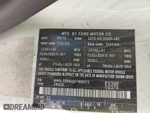 2013 Ford Transit Connect XLT с VIN NM0LS6BN0DT166572, выставлен на аукционе IAAI как лот 42049439 с пробегом 166 672 миль миль и . История ставок и продаж доступна на DreamBid. Изображение 9.