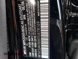 2024 Mercedes-Benz CLA 250 with VIN W1K5J4HB8RN478169, listed as a Copart auction lot 72189374 with 1,839 mi miles and Salvage title. Bid and sale history available at DreamBid. Image 12.
