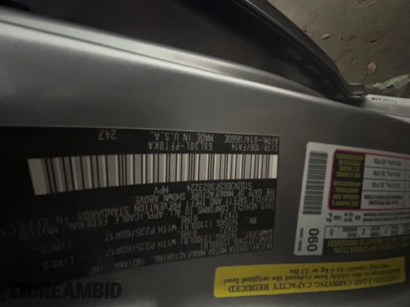 2015 Toyota Sienna L with VIN 5TDZK3DC5FS623224, listed as a Copart auction lot 54958485 with 82,419 mi miles and Salvage Title. Bid and sale history available at carsss.com. Image 10.