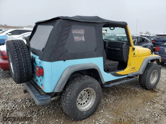 2004 Jeep Wrangler Sport with VIN 1J4FA49S34P707121, listed as a Copart auction lot 49651035 with 184,020 mi miles and Clean Title. Bid and sale history available at carsss.com. Image 3.