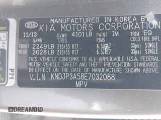 2014 Kia Soul + with VIN KNDJP3A58E7032088, listed as a IAAI auction lot 42135855 with 207,806 mi miles and . Bid and sale history available at DreamBid. Image 9.