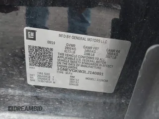 2020 Chevrolet Traverse LT Cloth with VIN 1GNEVGKW3LJ140891, listed as a IAAI auction lot 42638860 with 96,079 mi miles and . Bid and sale history available at DreamBid. Image 9.