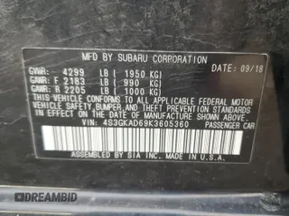 2019 Subaru Impreza Premium with VIN 4S3GKAD69K3605360, listed as a Copart auction lot 86604804 with 123,075 mi miles and Salvage title. Bid and sale history available at DreamBid. Image 12.