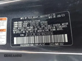 2014 Subaru BRZ Limited with VIN JF1ZCAC16E9601656, listed as a IAAI auction lot 41237518 with 75,490 mi miles. Bid and sale history available at carsss.com. Image 9.