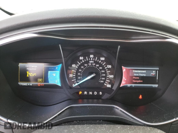 2014 Ford Fusion Titanium with VIN 3FA6P0K93ER380255, listed as a Copart auction lot 44349395 with 175,562 mi miles and Salvage Title. Bid and sale history available at DreamBid. Image 9.