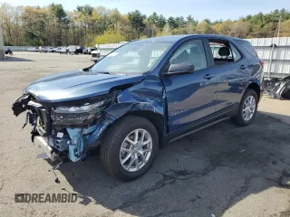 2024 Chevrolet Equinox LS z VIN 3GNAXSEG3RL134364, wystawiony jako Copart lot #55404855 z przebiegiem 15 704 mil mil oraz Szkoda całkowita • Salvage title. Historia ofert i sprzedaży dostępna na DreamBid. Obrazek 1.