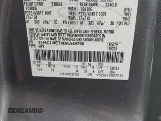 2011 Ford Escape Limited with VIN 1FMCU9E74BKA49796, listed as a Copart auction lot 88806765 with 117,537 mi miles and Clean Title. Bid and sale history available at DreamBid. Image 13.