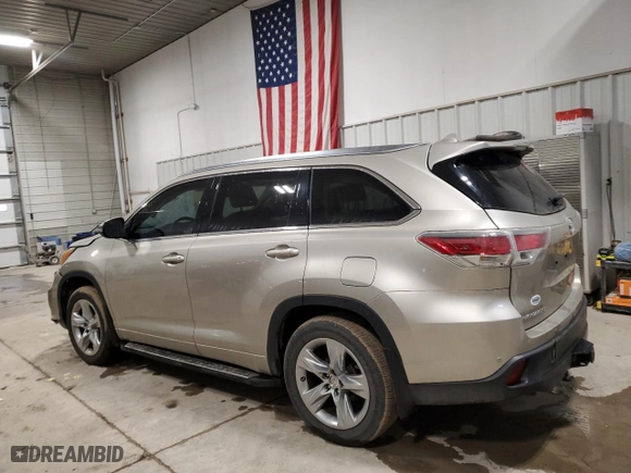 2015 Toyota Highlander Limited with VIN 5TDDKRFH3FS080123, listed as a Copart auction lot 48015495 with 202,367 mi miles and Salvage Title. Bid and sale history available at carsss.com. Image 2.