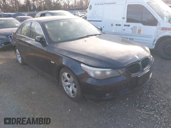 2007 BMW 5 Series 525i with VIN WBANE53547CY07574, listed as a IAAI auction lot 41685310 with Not Provided miles and . Bid and sale history available at carsss.com. Image 1.
