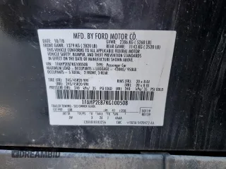 2019 Ford Taurus SEL with VIN 1FAHP2E87KG100508, listed as a Copart auction lot 78101304 with 128,062 mi miles and Salvage Title. Bid and sale history available at DreamBid. Image 13.