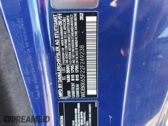 2002 Mercedes-Benz SLK 320 z VIN WDBKK65F22F249238, wystawiony jako Copart lot #84938474 z przebiegiem 128 108 mil mil oraz Szkoda całkowita • Salvage title. Historia ofert i sprzedaży dostępna na DreamBid. Obrazek 13.