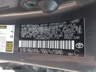 2021 Toyota Corolla Hatchback XSE with VIN JTNC4MBE0M3117174, listed as a IAAI auction lot 41885744 with 58,418 mi miles. Bid and sale history available at carsss.com. Image 9.