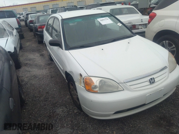 2002 Honda Civic LX with VIN 2HGES16512H533838, listed as a IAAI auction lot 36051718 with Not Provided miles and . Bid and sale history available at DreamBid. Image 1.
