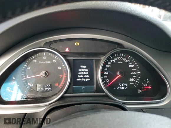 2012 Audi Q7 with VIN WA1VGCFE7CD004348, listed as a Copart auction lot 42711205 with 275,042 mi miles and Salvage title. Bid and sale history available at DreamBid. Image 9.