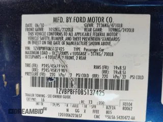 2011 Ford Mustang GT with VIN 1ZVBP8FF0B5137425, listed as a IAAI auction lot 41658857 with 123,072 mi miles and . Bid and sale history available at DreamBid. Image 9.