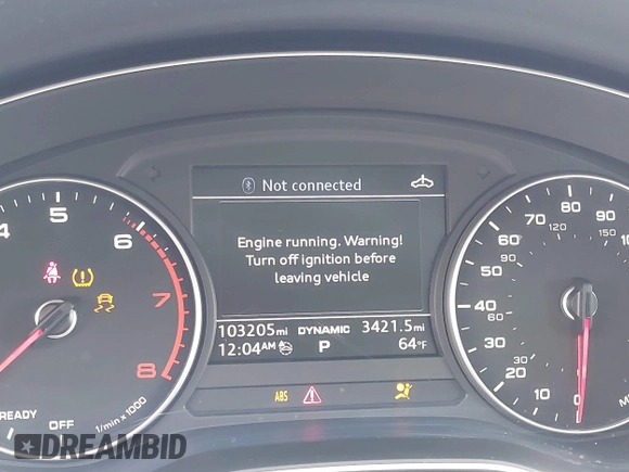 2017 Audi A4 Premium with VIN WAUGNAF46HN021107, listed as a IAAI auction lot 41593316 with 103,205 mi miles. Bid and sale history available at carsss.com. Image 15.